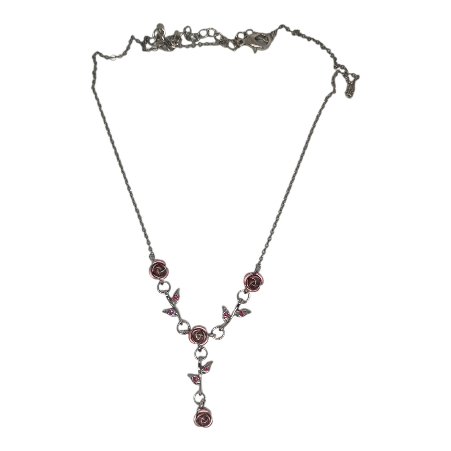 Kjede med blomter og swarovski stener