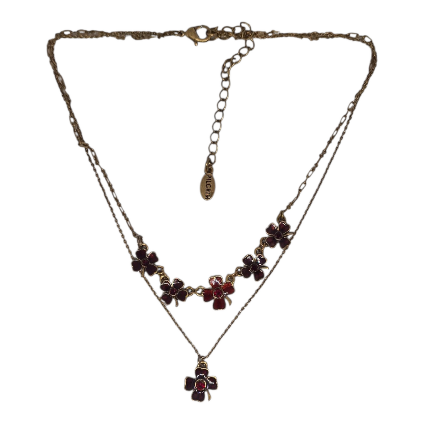 Pilgrim dansk design rød blomst