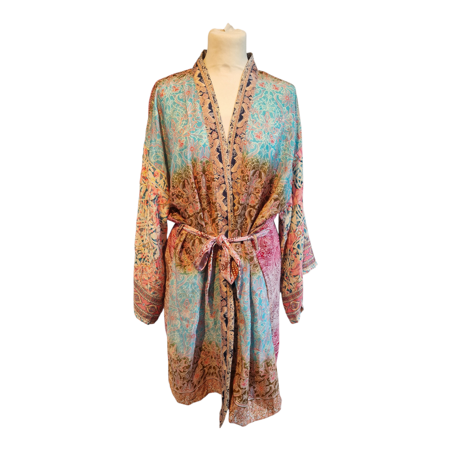 Fargerik kimono str one size