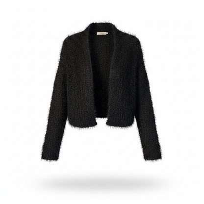 Svart pusete cardigan str S