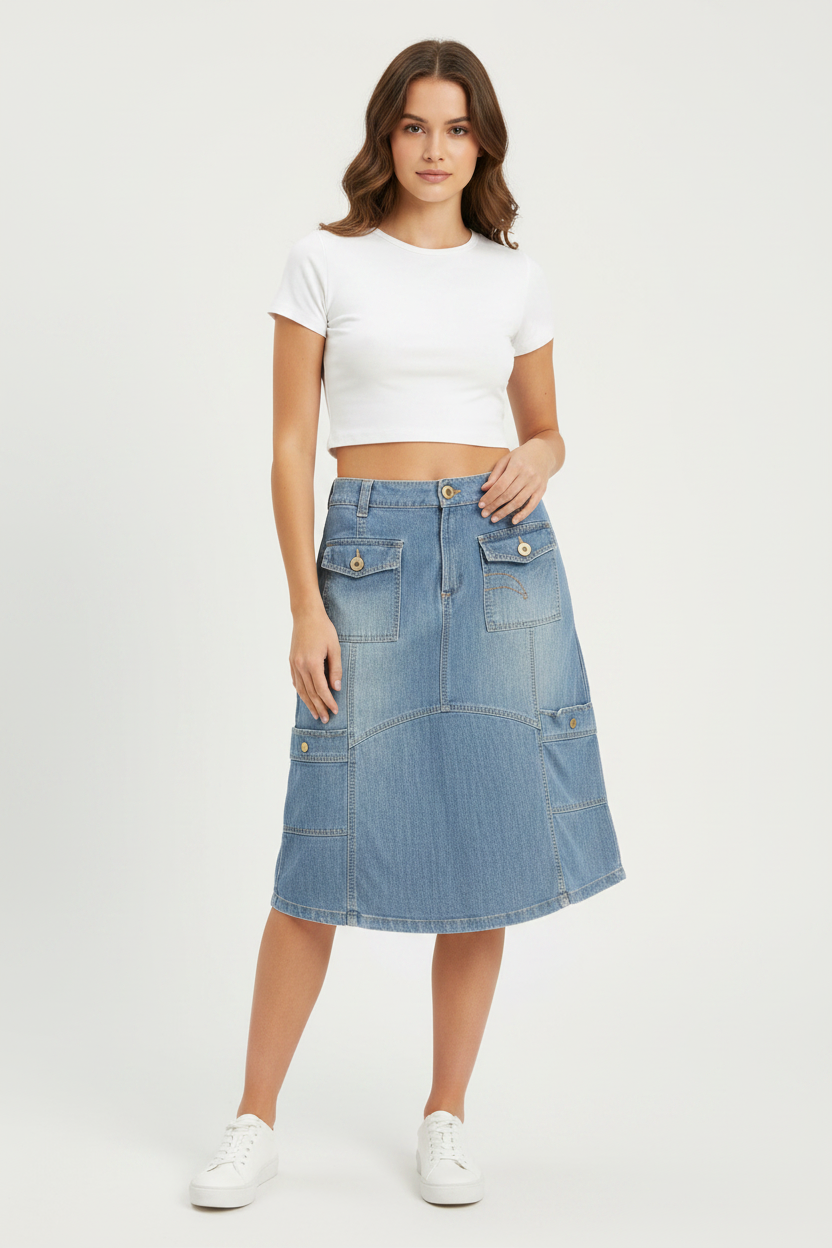 Lyst jeansskjørt str M
