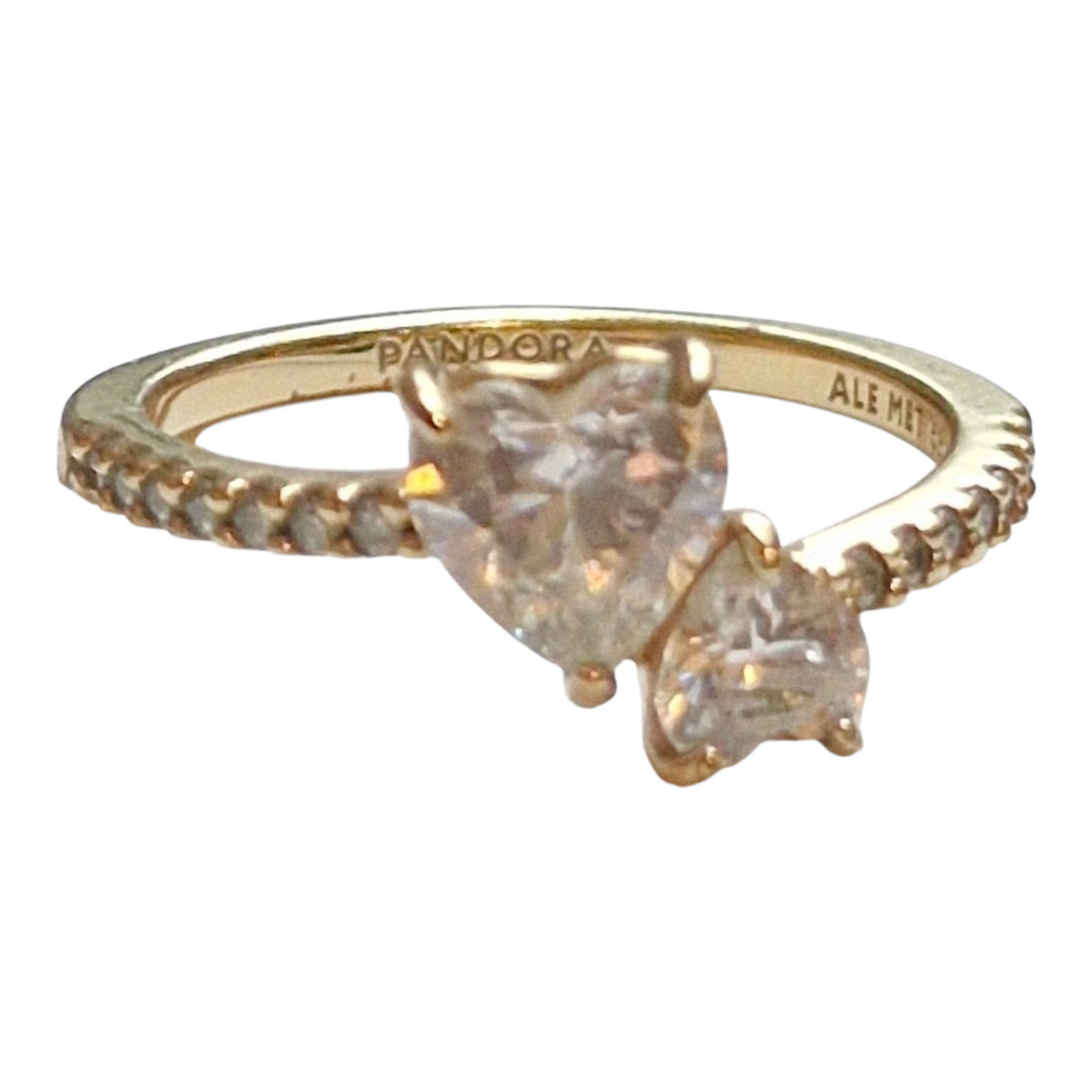 Pandora double heart sparkling ring str 9