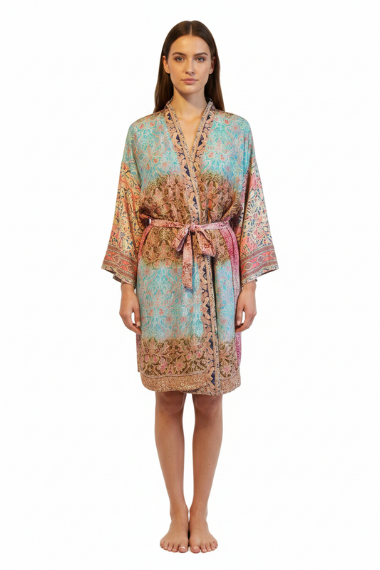 Fargerik kimono str one size