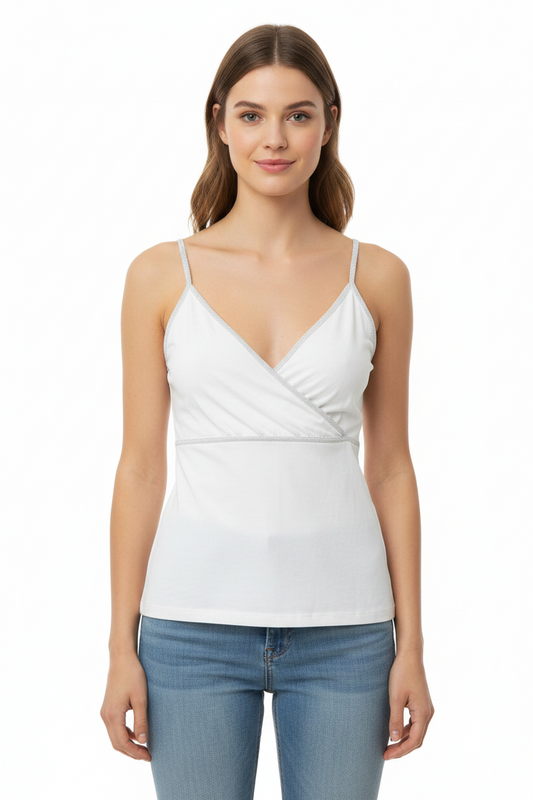 Y2K hvit singlet str S