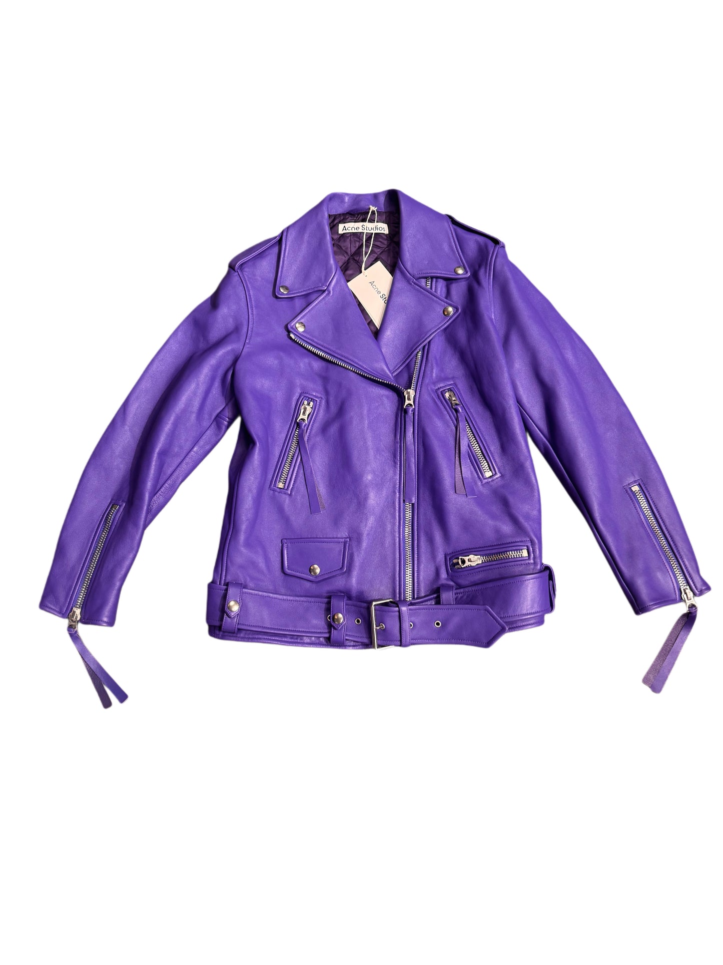 Helt ny Acne lilla skinnjakke str 34