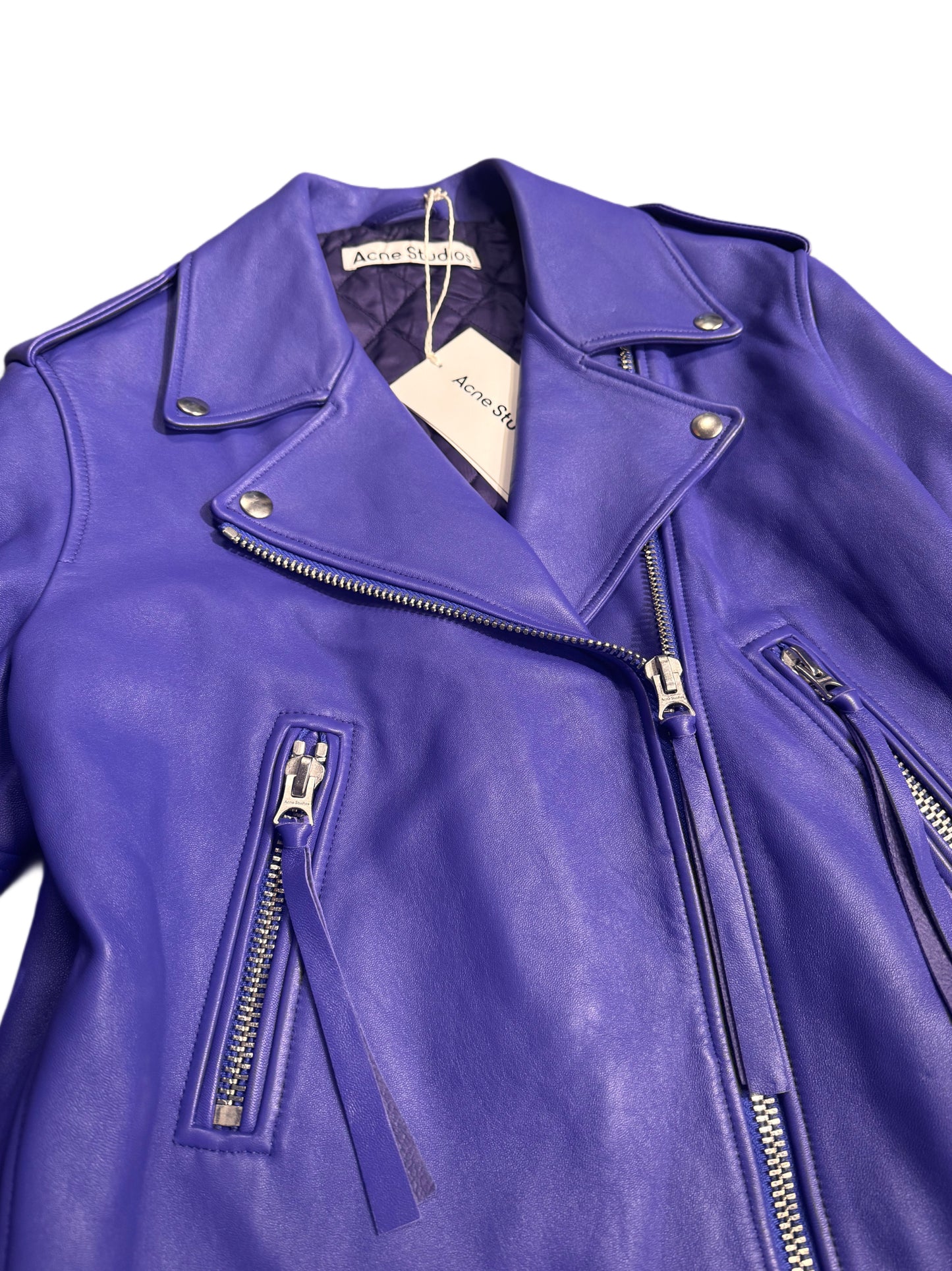 Helt ny Acne lilla skinnjakke str 34