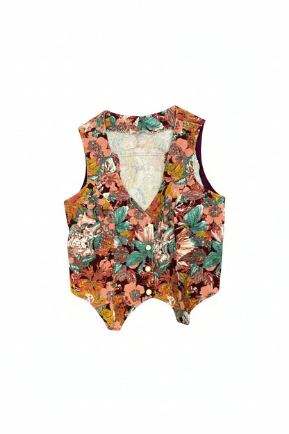 Vintage skreddersydd blomstrete sett str XS