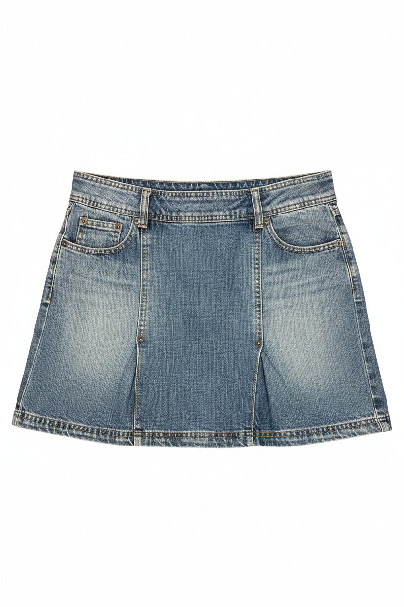 Jeans miniskjørt Y2K stil str L