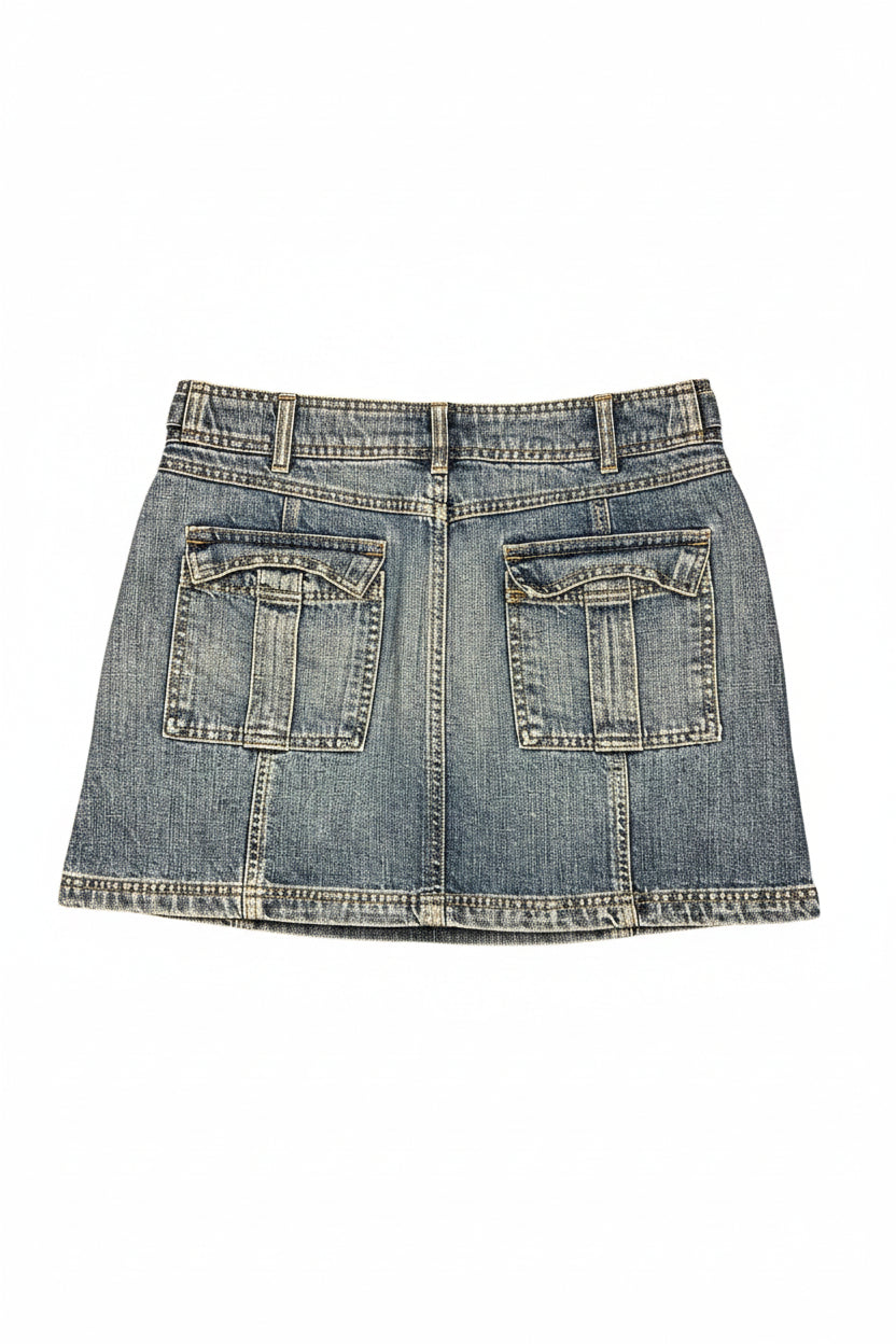 Jeans miniskjørt Y2K stil str L