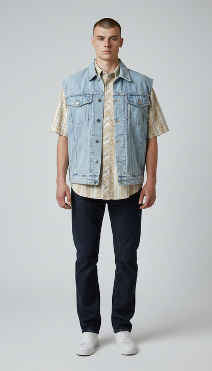 Retro jeansvest str M