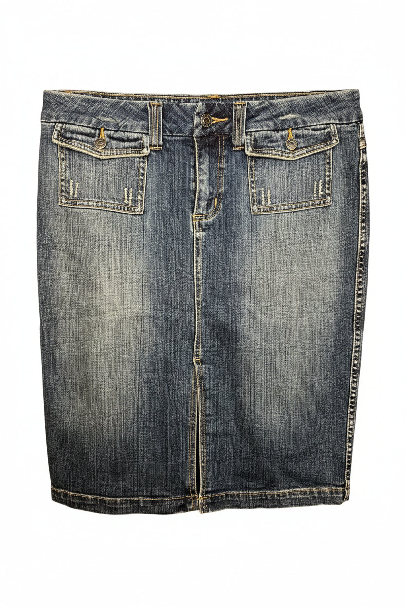 Mørkt jeansskjørt str M