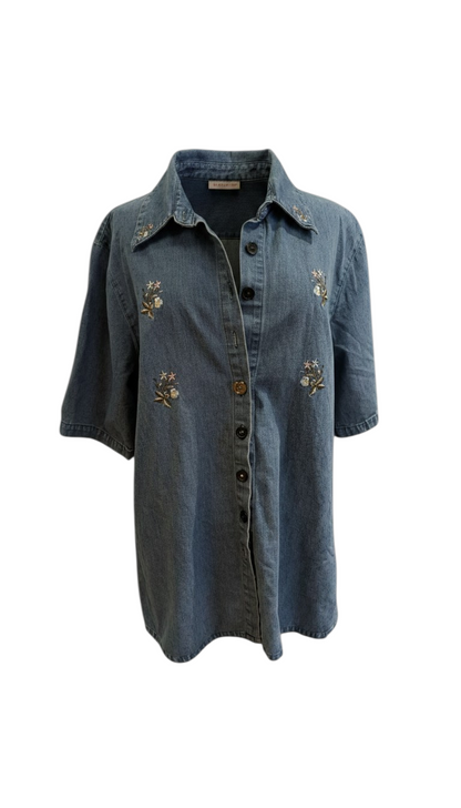 Retro oversized jeansskjorte str XL