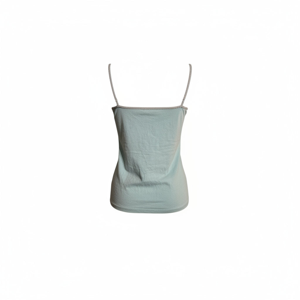 Y2K singlet med sølvdetaljer str S