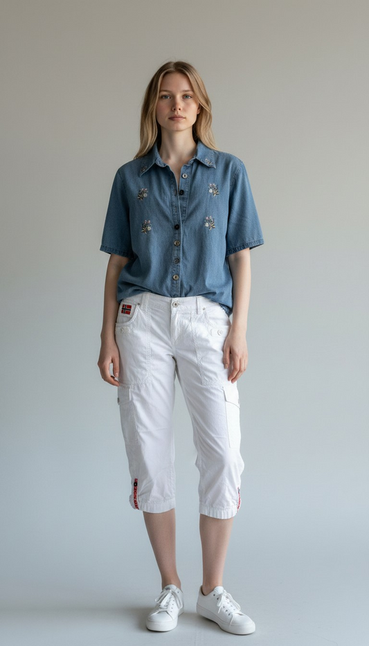 Retro oversized jeansskjorte str XL