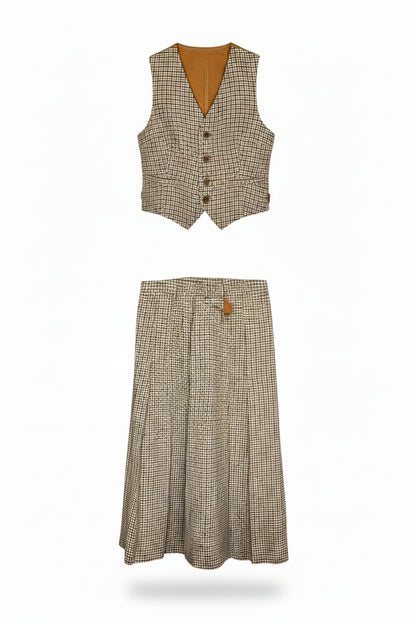 Vintage pepitamønster drakt str M