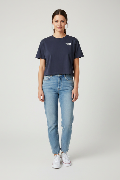 Cropped North face t-skjorte str M